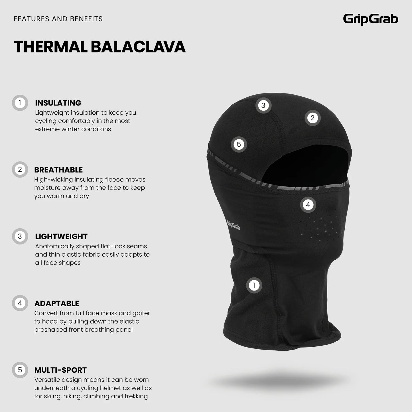 GRIPGRAB THERMO WINTER balaklava Svart