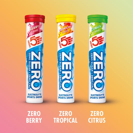 Pack 3 Tubes of 20 Drink Anticramp HIGH5 ZERO TRIPLE PACK Fruits Red/Lemon/Tropical