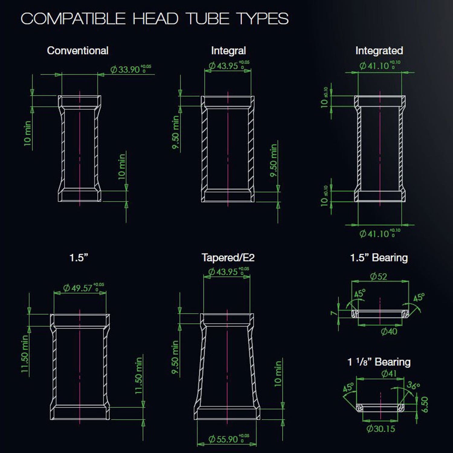 Låg skål för HOPE PICK'N'MIX 1"1/8 ZS44 Semi-integrerat headset Svart