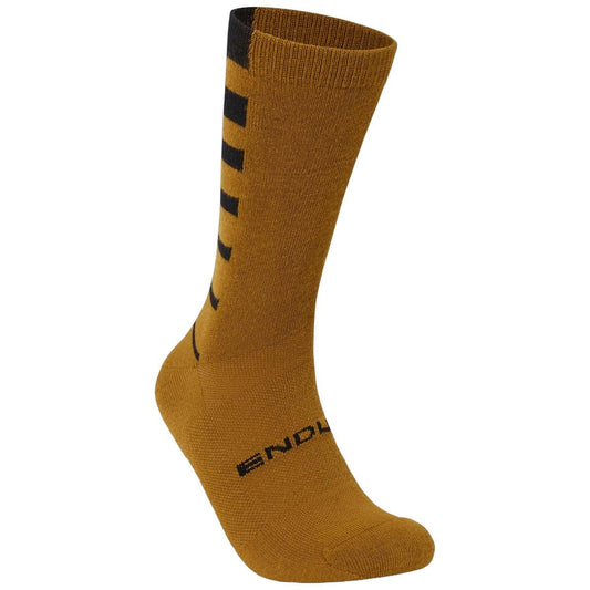 ENDURA COOLMAX STRIPE 2-PAR Brons/Röd Strumpor