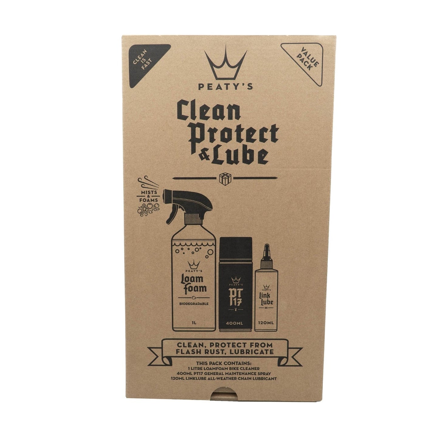 Underhållssats PEATY'S WASH PREVENT LUBRICATE STARTER PACK