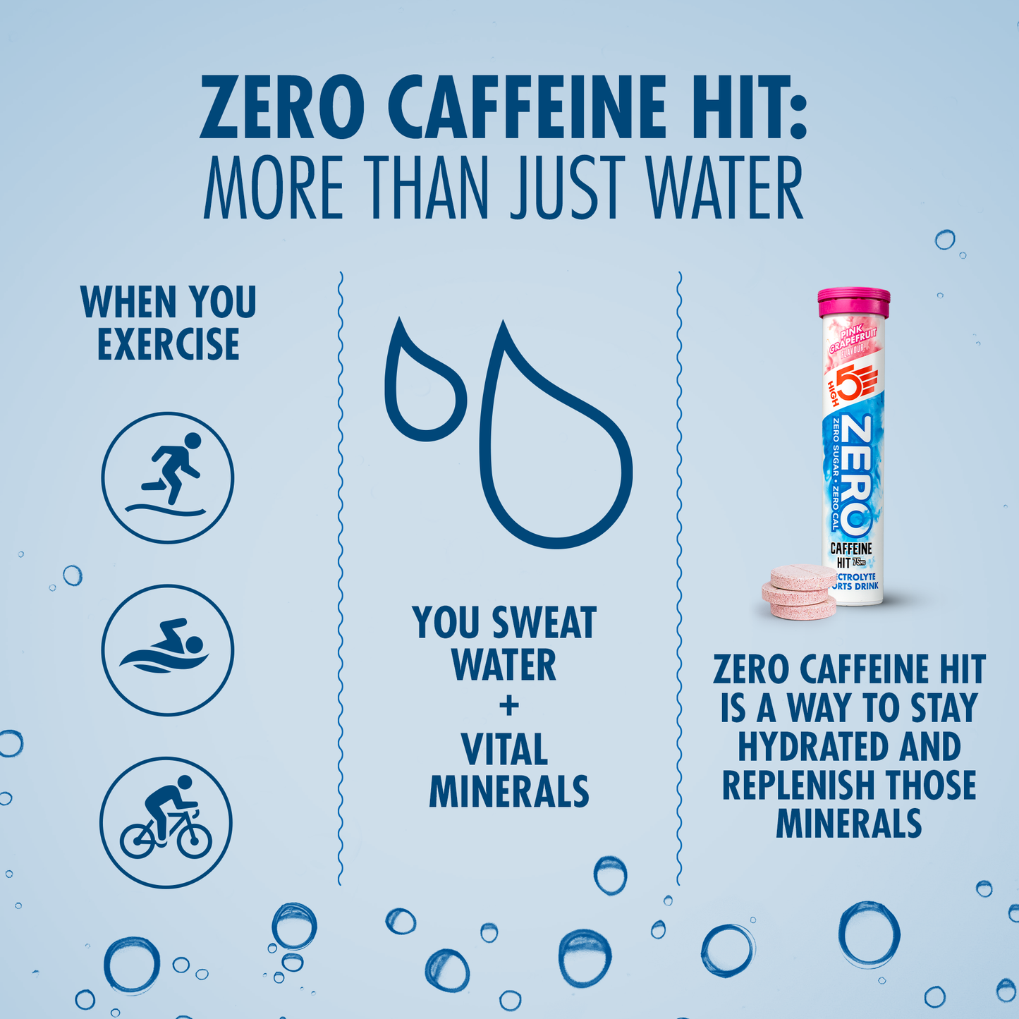 HIGH5 ZERO Electrolyte Hydration with Caffeine (20 Tablets) Pink Grapefruit
