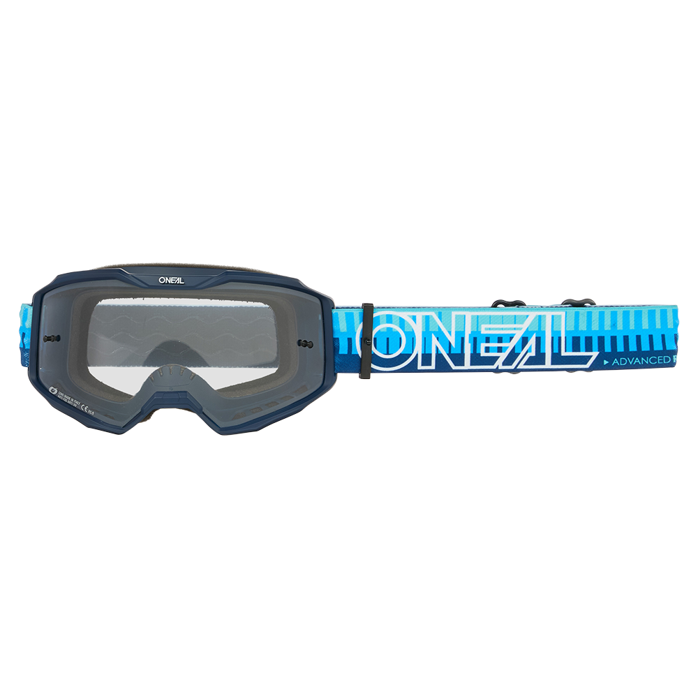 O'NEAL B-10 STRIPED Mask Blue Clear Shield