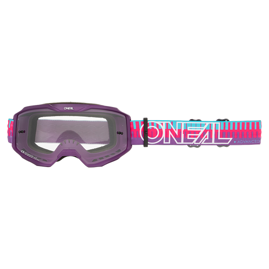 O'NEAL B-10 STRIPED Mask Rosa/Violet Clear Shield