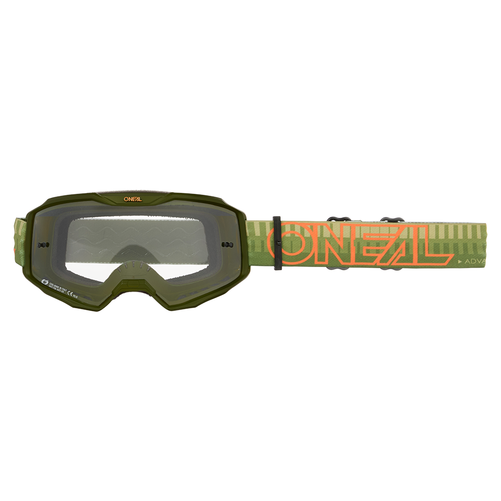 O'NEAL B-10 STRIPED Mask Grön/Orange Clear Shield