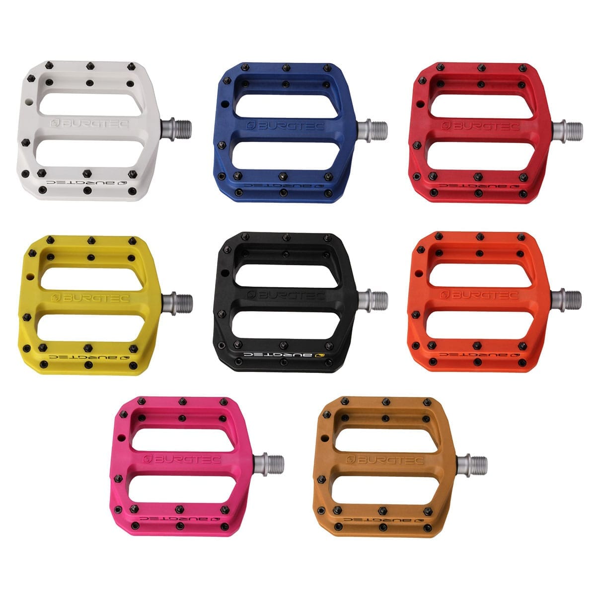 BURGTEC MK4 Composite Iron Bro Orange Flat Pedals – Probikeshop