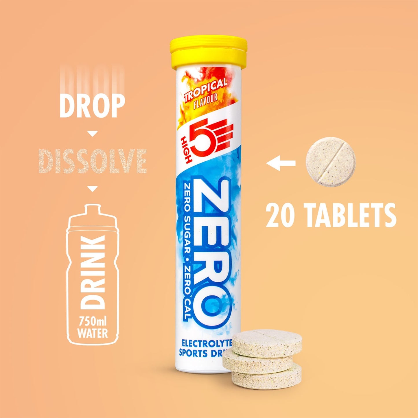 Electrolyte Hydration tablets HIGH5 ZERO (x20) Tropical