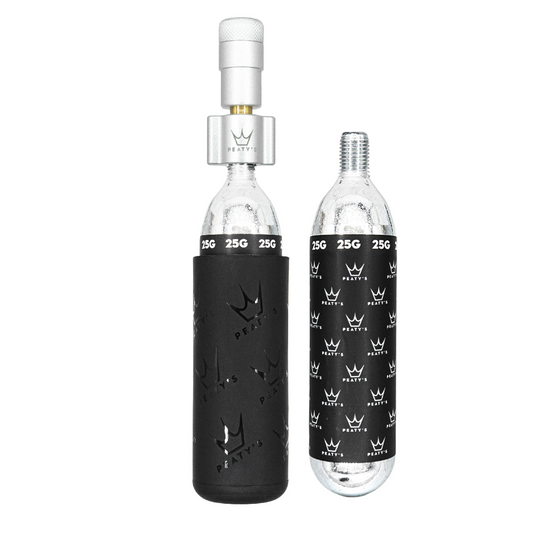 PEATY'S HOLESHOT MTB CO2 Percutor + 2 x 25 g silver CO2 gängade patroner