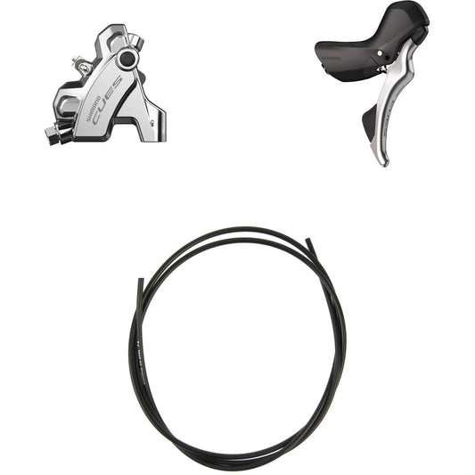 Höger reglage och bakre bromsok SHIMANO CUES U6030 10/11V Flatmount Utan bromsskiva - Polish Silver Edition