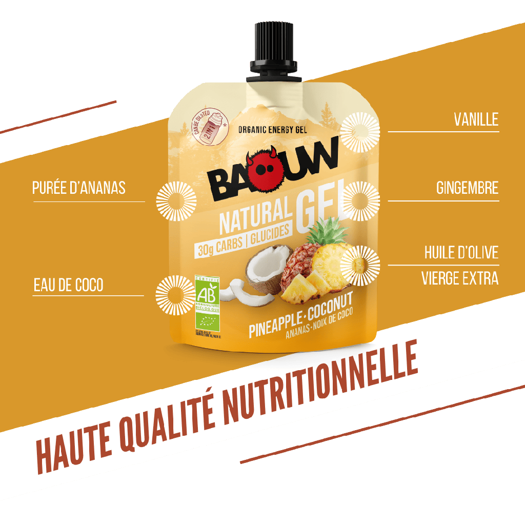BAOUW Ekologisk energigel med ananas och kokosnöt (85 g)
