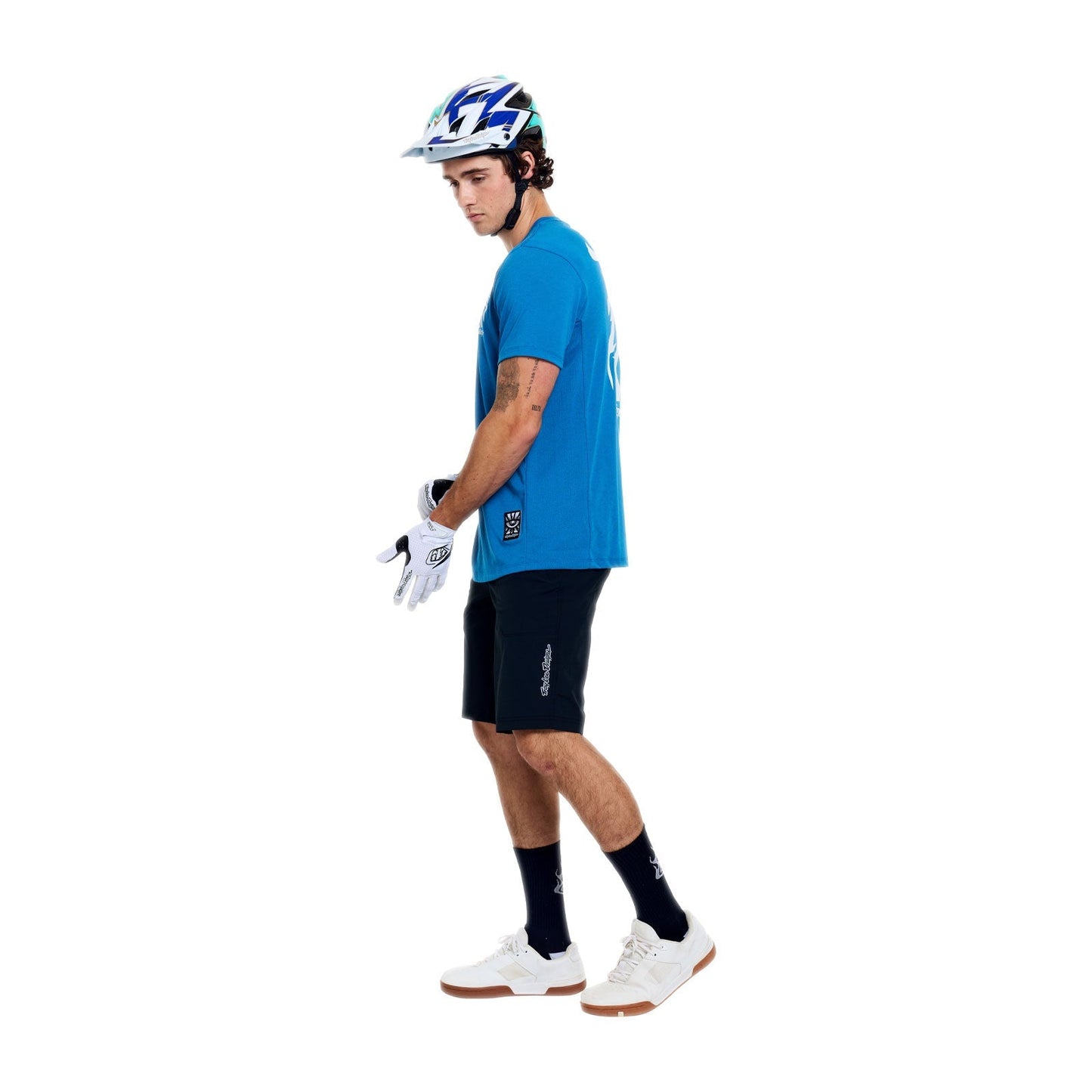 TROY LEE DESIGNS SKYLINE RIDE ONE EYE AERO Jersey Kortärmad Blå