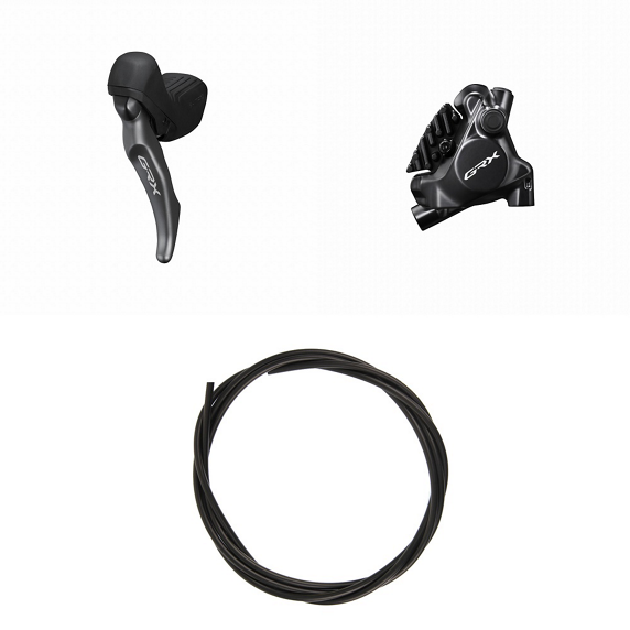 Vänster Singelreglage och Frambromsok SHIMANO GRX ST-RX820-LA + BR-RX820 Flat Mount