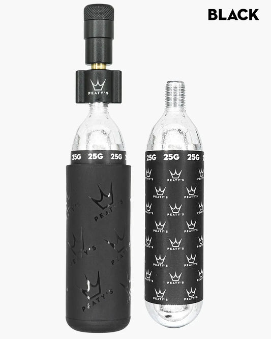 PEATY'S HOLESHOT ROAD/GRAVEL CO2 Percutor + 2 x 16g gängade CO2-patroner Svart