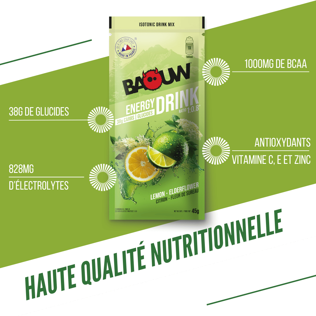 BAOUW ISOTONIC Energidryck (45g) Limefrukt/Elderblomma