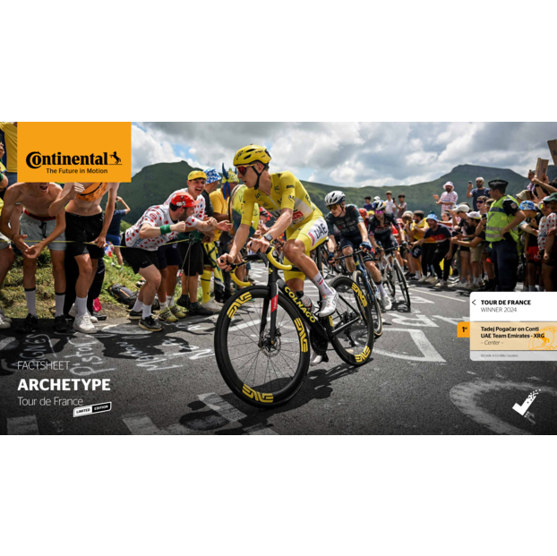 CONTINENTAL ARCHETYPE TDF 2025 700x30c Tubeless Ready Black-däck - begränsad upplaga