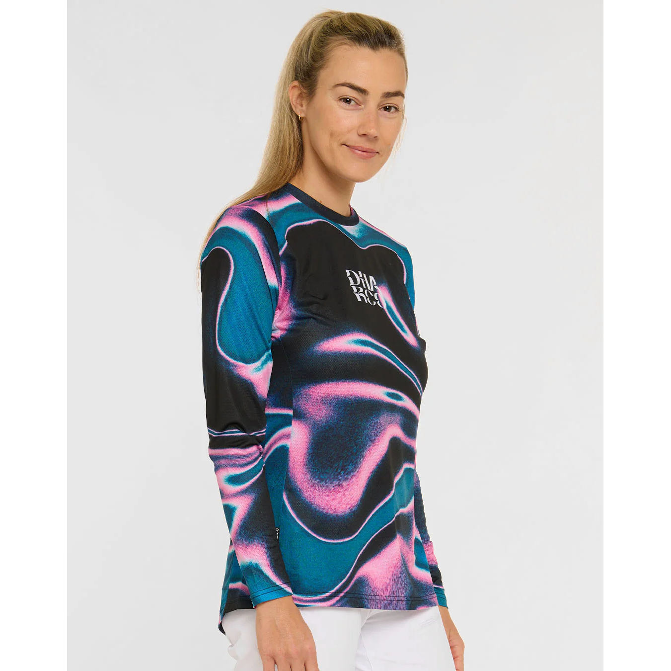 Damtröja DHARCO RACE AURORA Långärmad Jersey Svart/Rosa