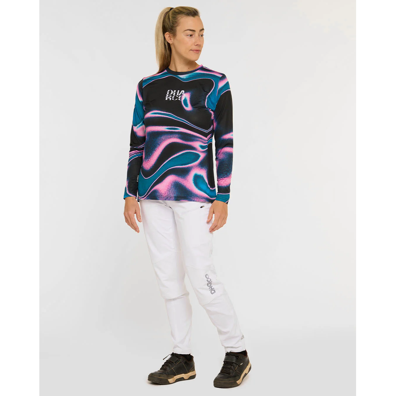 Damtröja DHARCO RACE AURORA Långärmad Jersey Svart/Rosa