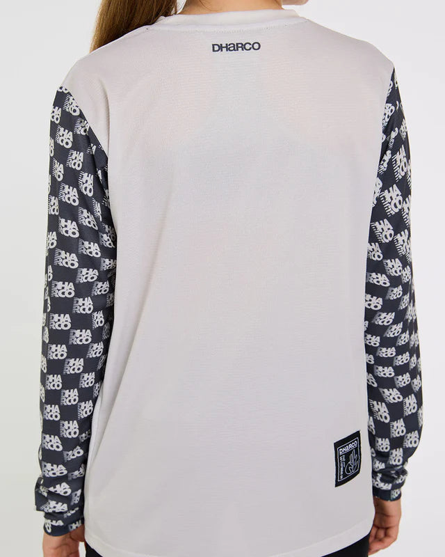 DHARCO GRAVITY OFFSET Junior Långärmad Jersey Vit/Svart