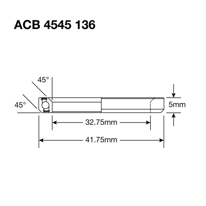 Steering Bearing ENDURO BEARINGS 136 SS - 440c Stainless - 32,75x41,75x6 (45x45°) ACB