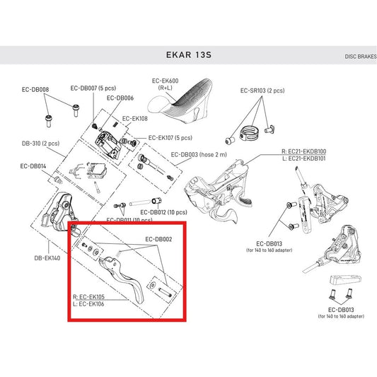 HÖGER BROMSHANDTAG CAMPAGNOLO EKAR 13V DISC