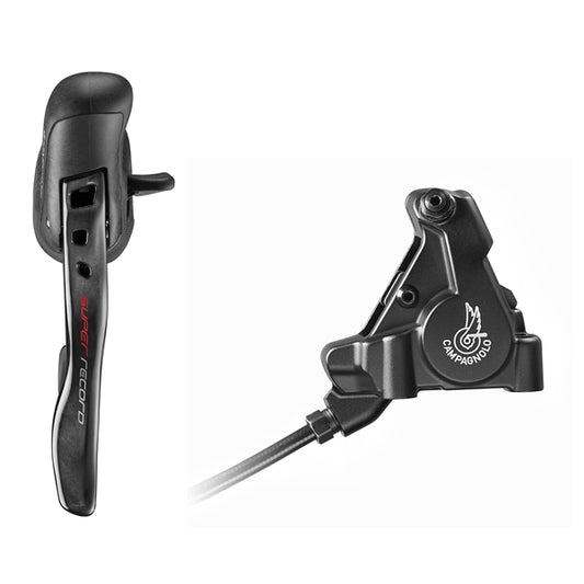 CAMPAGNOLO SUPER RECORD 140 mm Flat Mount Discless rak spak och bakre bromsok