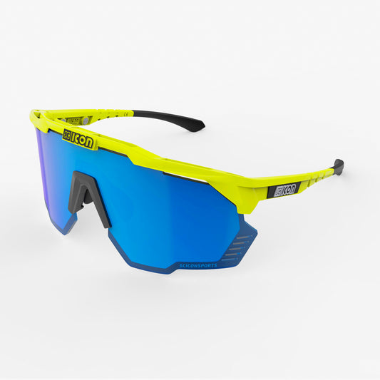 Skyddsglasögon SCICON AEROSHADE KUNKEN Fluo Yellow Multimirror Blue