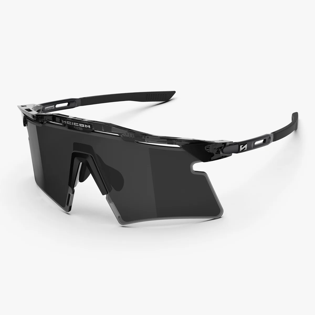 Glasögon SCICON AEROSHADE 2.0 TITANIUM Black Crystal Gloss Lens Smoke Black + Pink