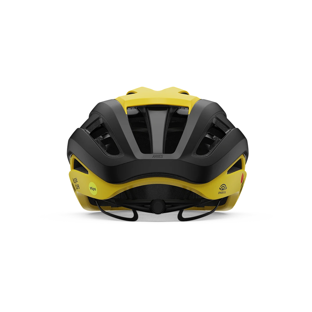 GIRO ARIES MIPS SPHERICAL VISMA LEASE A BIKE Road Helmet Black/Yellow