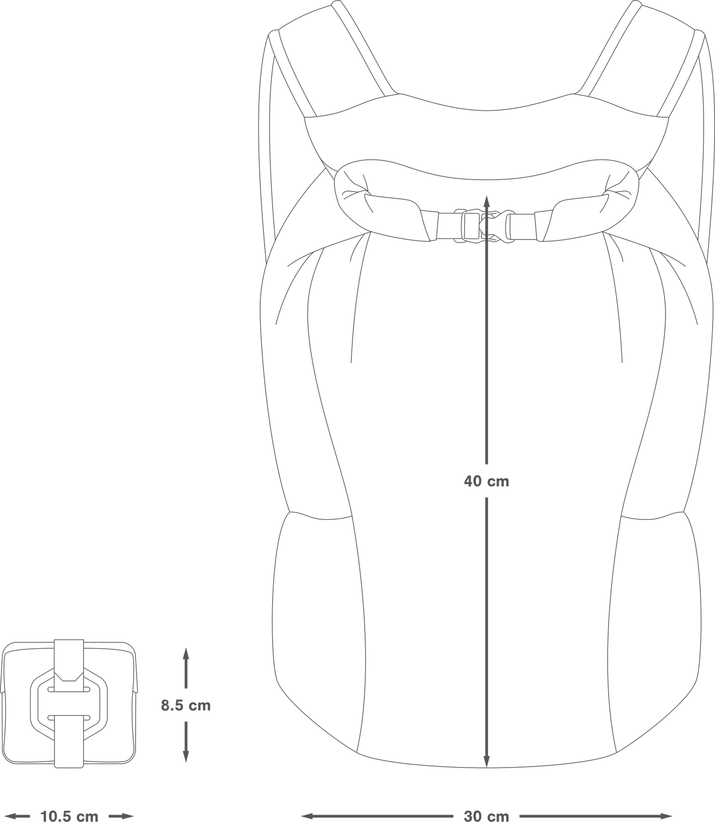 Ultra Compressible Backpack APIDURA PACKABLE BACKPACK 13 L Grey