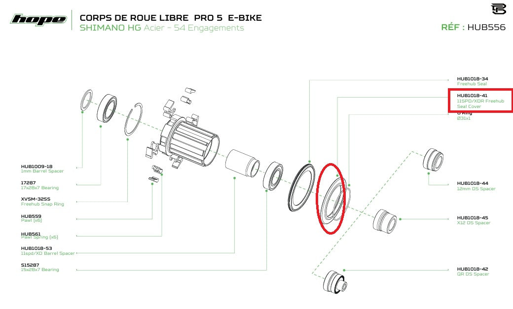 HOPE PRO 5 11SPD/XDR Transmission Side Seal Cover Black