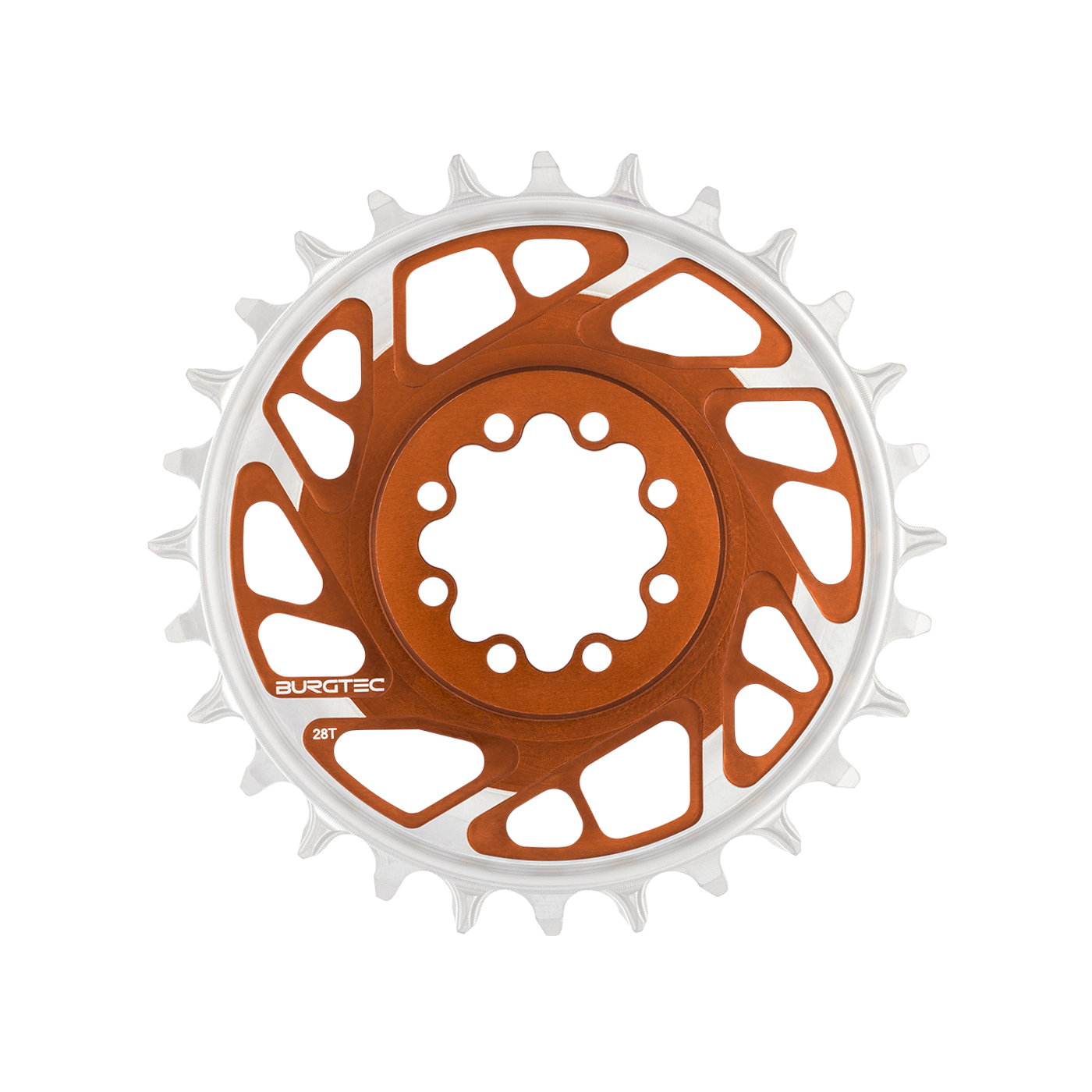 Monokedjehjul BURGTEC THICK THIN 12V BOOST Direktmontering 8 skruvar T-Typ Smal bred offset 3mm Brons