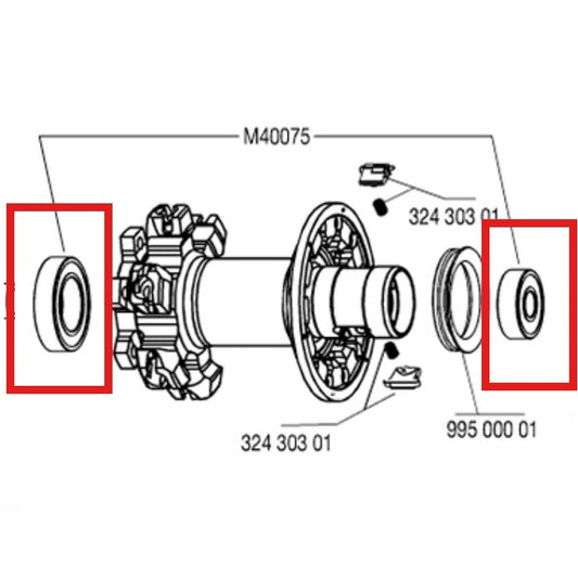 Mavic navlager för bakhjul
