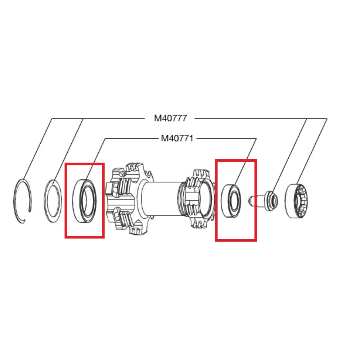 MAVIC LAGERSATS FÖR VÄNSTER 50 & 60 NAV 25X37X7 (6805) + 15X28X7 (61902)