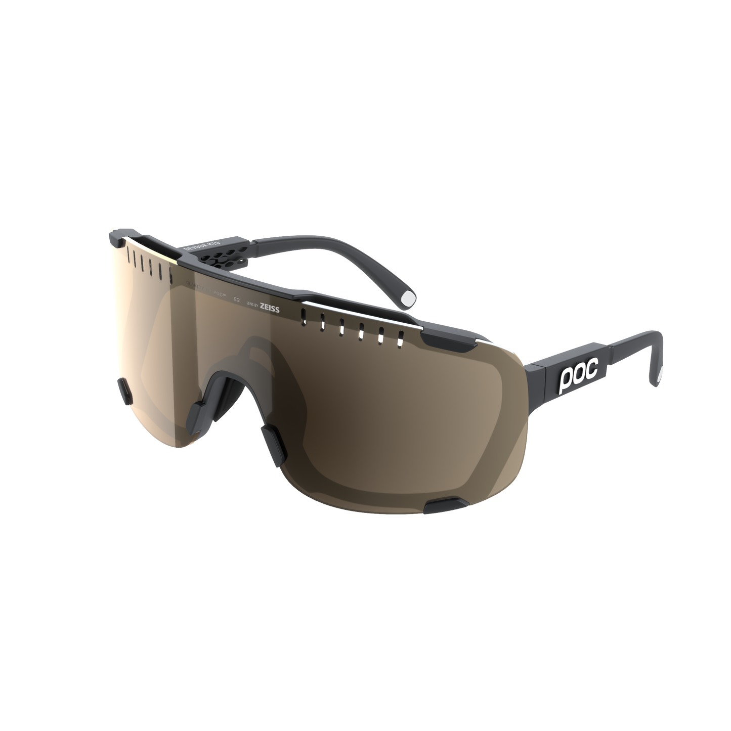 POC DEVOUR MID Glasögon Black Clarity Trail Delvis solig silverlins