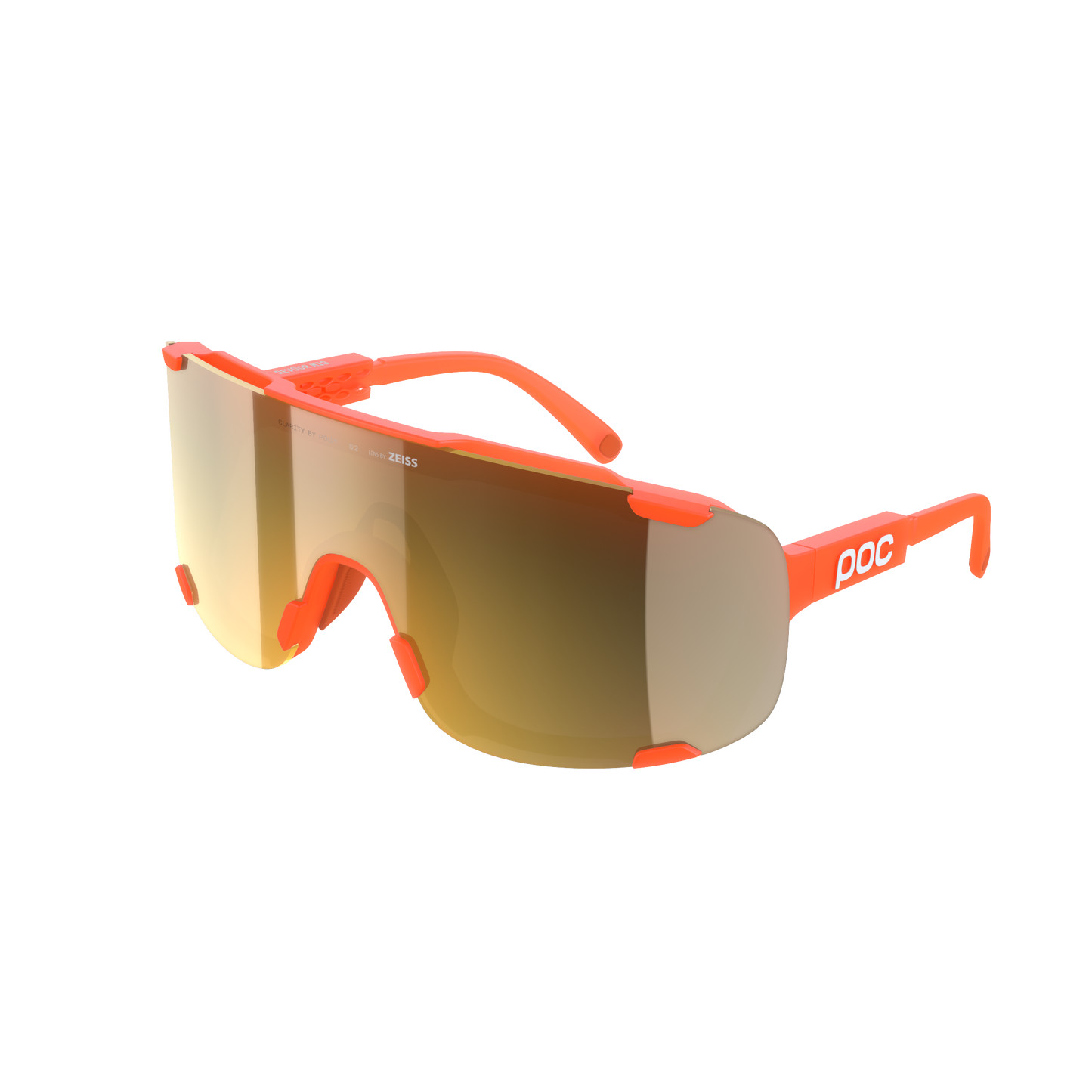 POC DEVOUR MID Genomskinliga Fluorescerande Orange Clarity Road Delvis soliga Guldglasögon