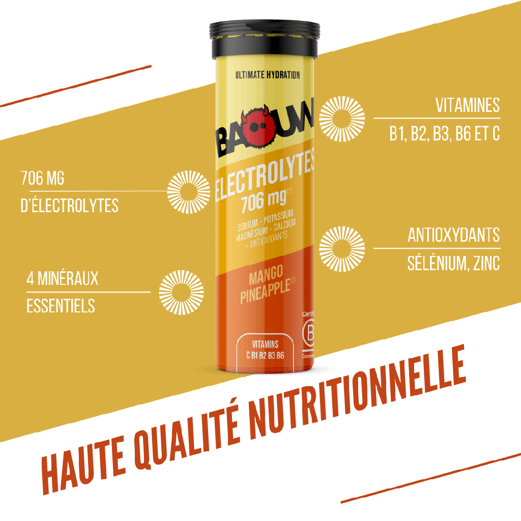 BAOUW Energidryck (Tube med 10 tabletter) Mango/Ananas