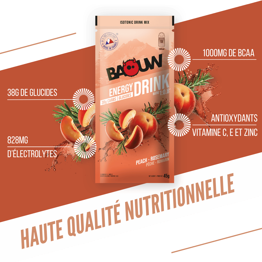 BAOUW ISOTONIC Energidryck (45g) Persika/Rosmarin