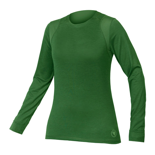 Women's ENDURA SINGLETRACK Long Sleeve Jersey Green