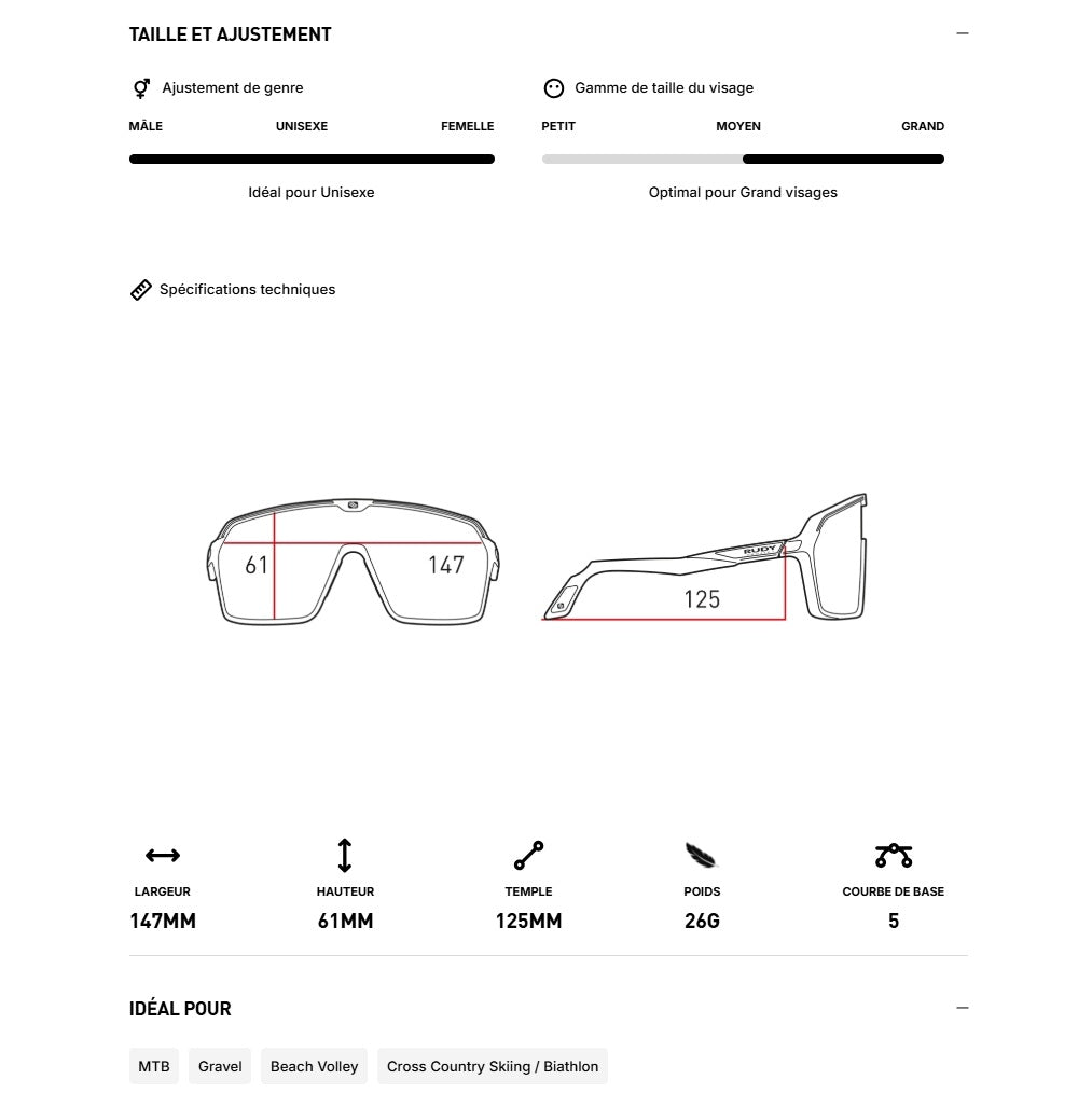 RUDY PROJECT SPINSHIELD Crystal Ash Solglasögon RP Optics Multilaser Sunset Linser