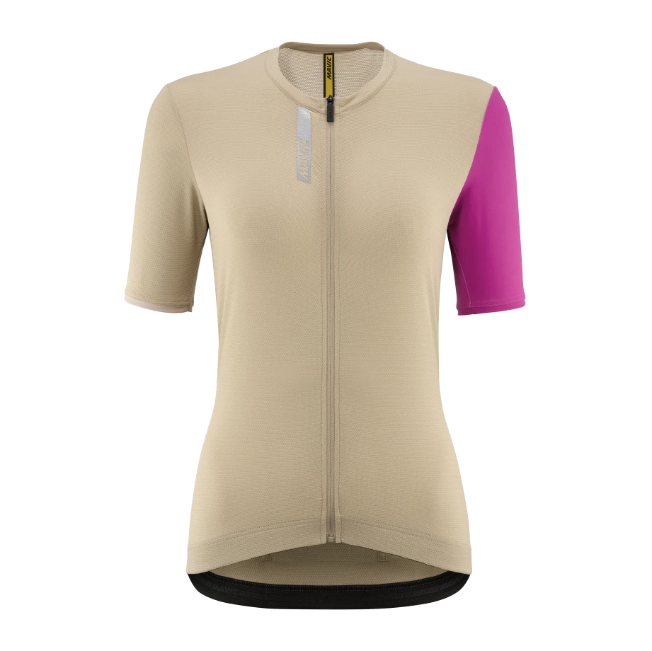 MAVIC ESSENTIAL Kortärmad Jersey Beige/Fuschia, dam