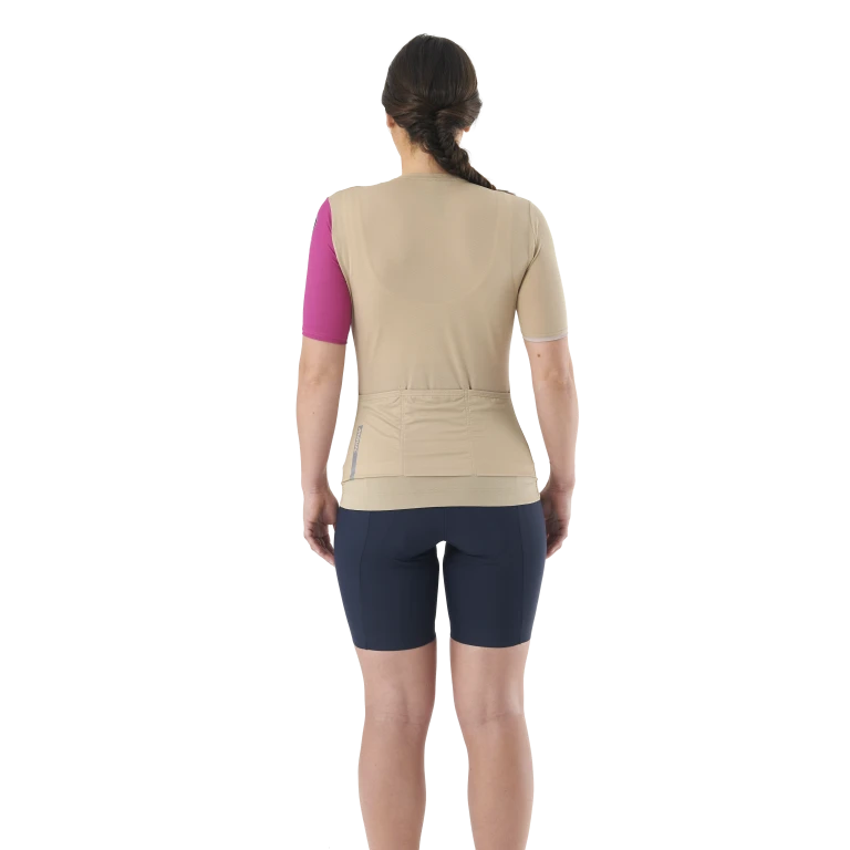 MAVIC ESSENTIAL Kortärmad Jersey Beige/Fuschia, dam
