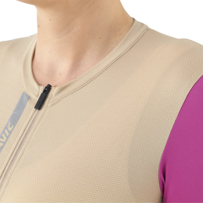 MAVIC ESSENTIAL Kortärmad Jersey Beige/Fuschia, dam