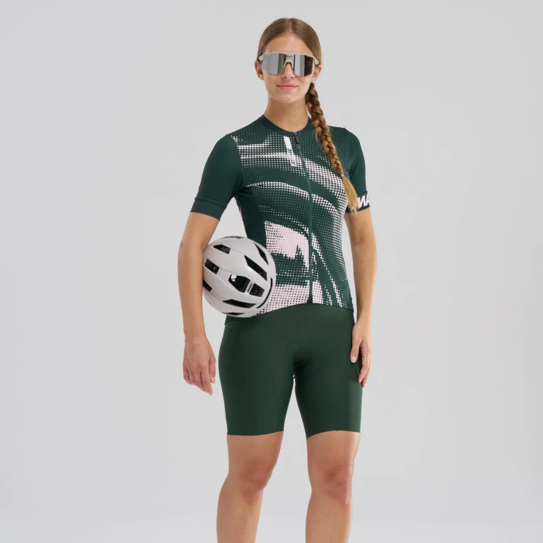 MAVIC AKSIUM GRAPHIC Kortärmad Jersey Khaki/Rose, dam
