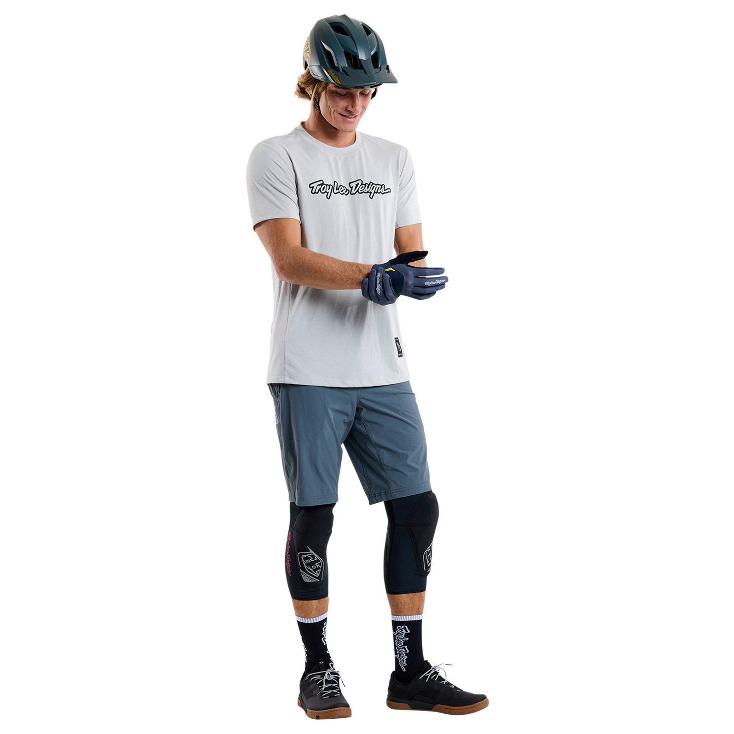 TROY LEE DESIGNS SKYLINE RIDE TEE SIGNATURE Jersey kortärmad grå 2025