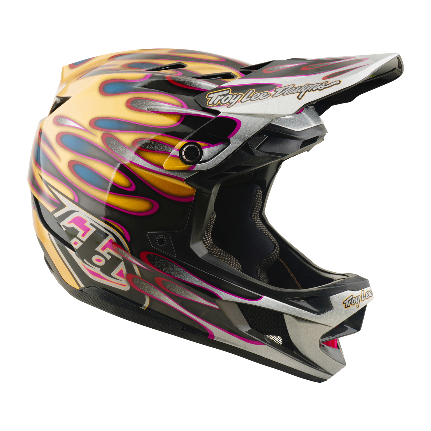 TROY LEE DESIGNS D4 CARBON MIPS Overspray Guld/Svart MTB-hjälm