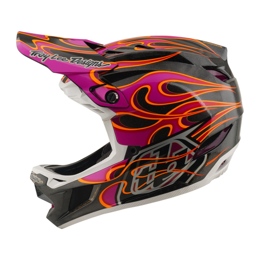 TROY LEE DESIGNS D4 CARBON MIPS Torched Carbon/Magenta MTB-hjälm