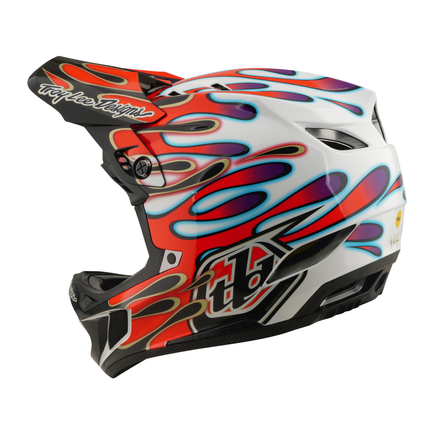 MTB Helmet TROY LEE DESIGNS D4 COMPOSITE MIPS OVERSPRAY White/Red