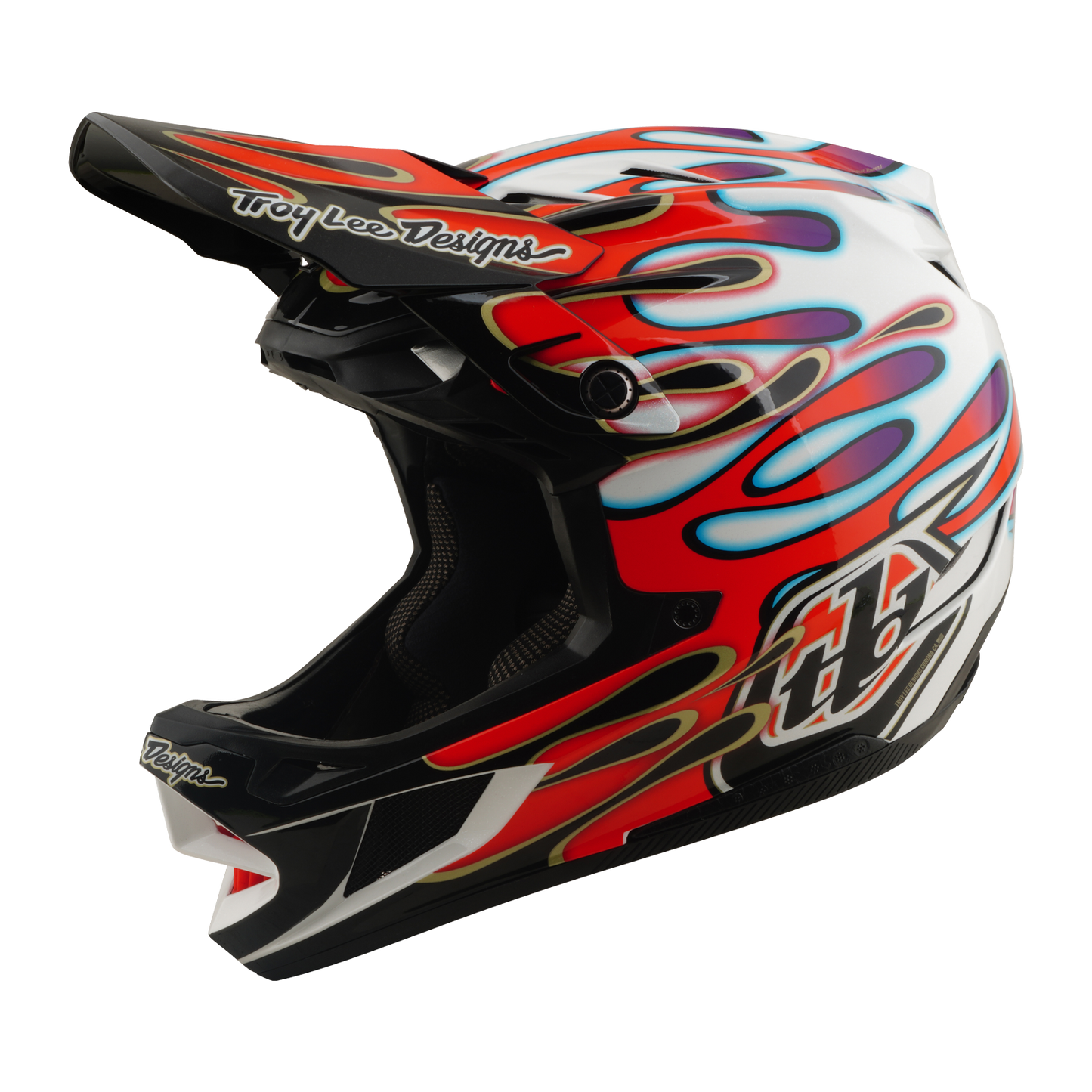 MTB Helmet TROY LEE DESIGNS D4 COMPOSITE MIPS OVERSPRAY White/Red