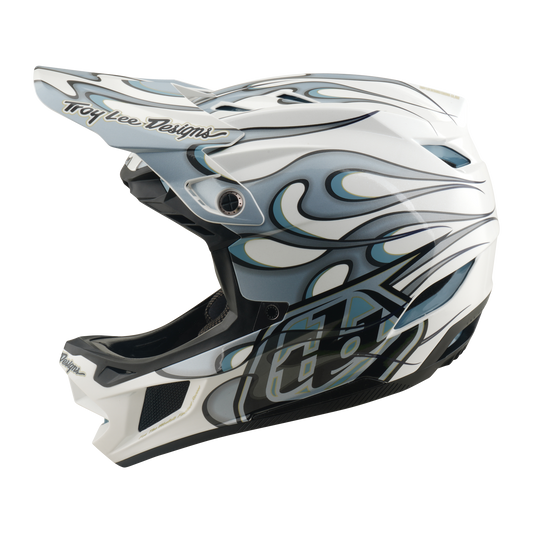 TROY LEE DESIGNS D4 COMPOSITE MIPS TORCHED MTB-hjälm Vit/Silver