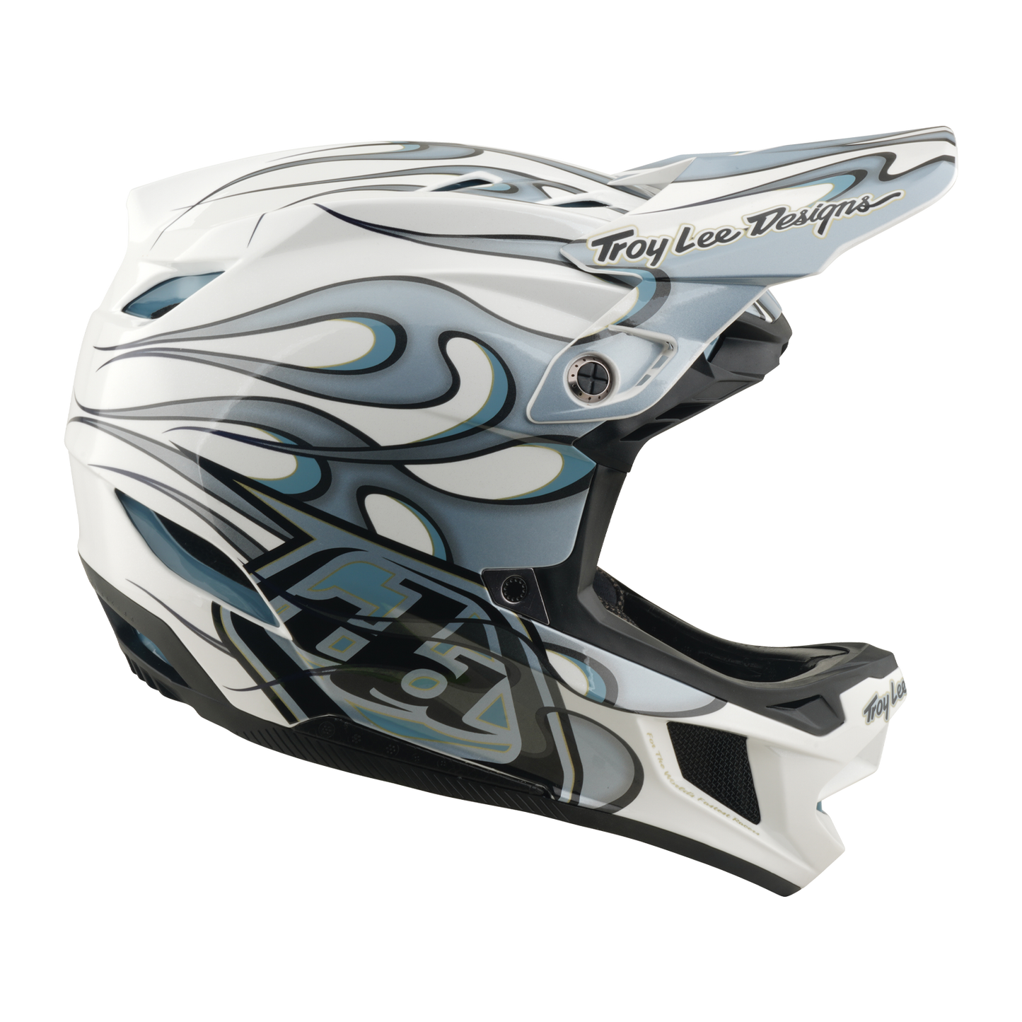 MTB helmet TROY LEE DESIGNS D4 COMPOSITE MIPS TORCHED White/Silver